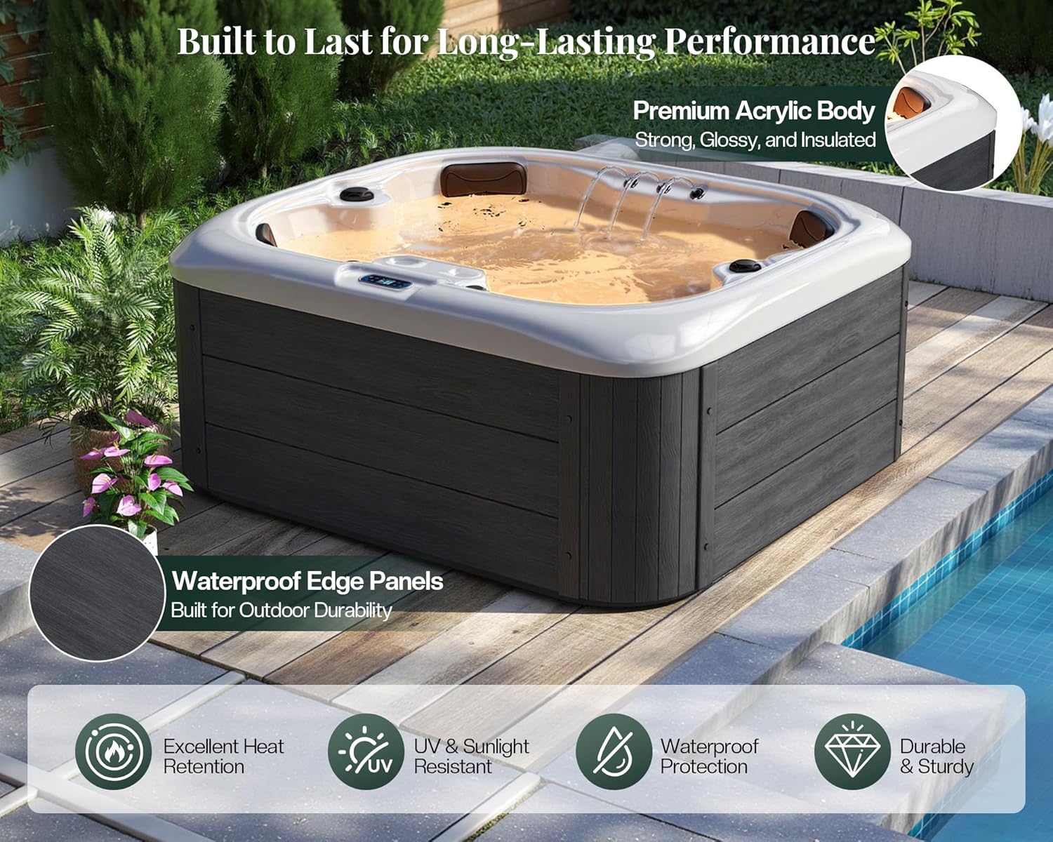 Jocisland 4 person outdoor hot tub review,best 4 person hot tub,Jocisland hot tub pros cons,plug and play hot tub worth buying,Jocisland acrylic hot tub review,should I buy Jocisland hot tub performance testing and real-world results