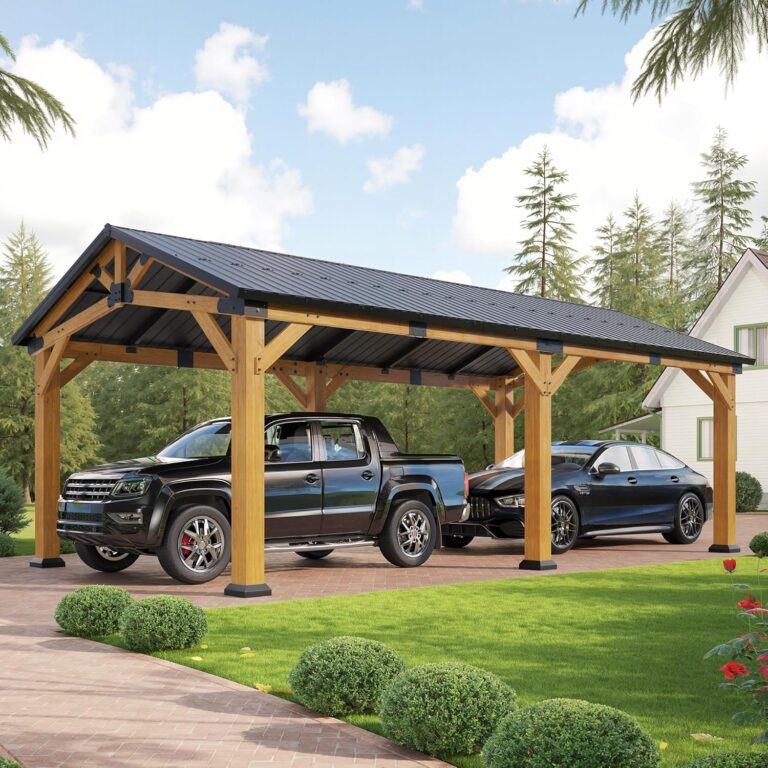 Image 1 of Jocisland cedar wood carport review
